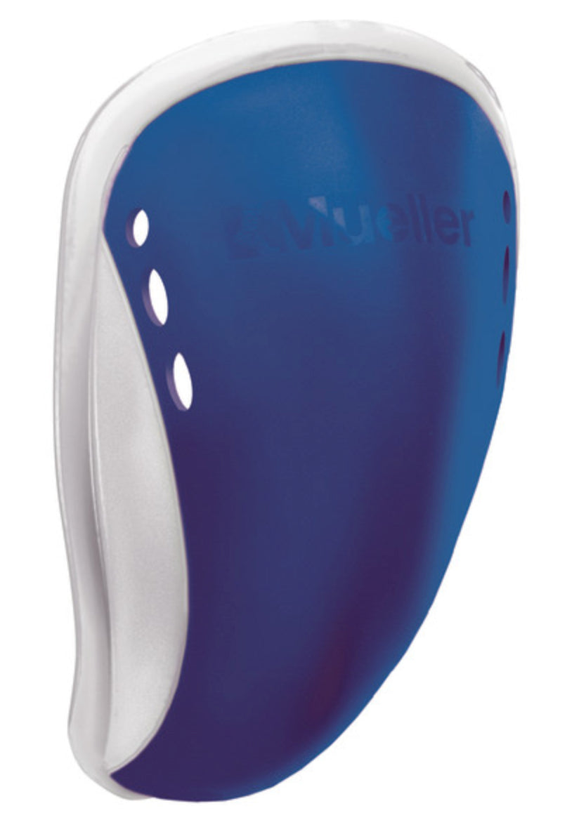 Mueller Youth Athletic Supporter with Flex Shield Cup, White/Blue